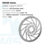 Lewis Tech Heavy Duty 2.3mm thick Disc Brake Front Rotor For Surron / Segway, and more - Image 2